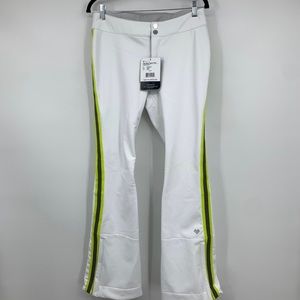 Obermyer white with green stripe ski pants